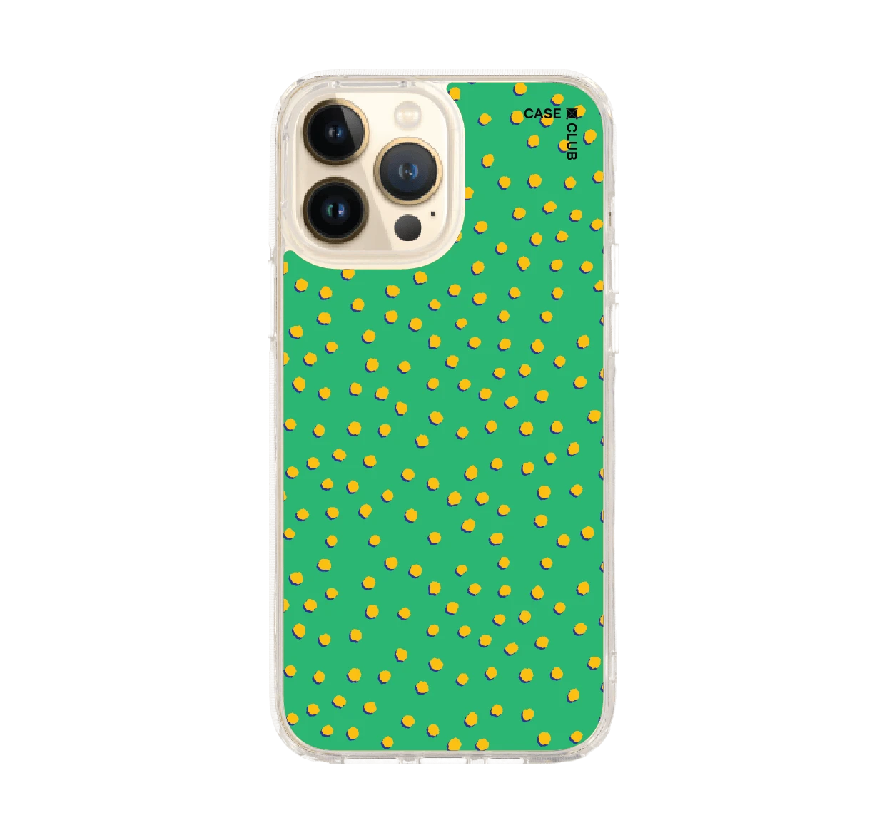 yellow & green brush polka dots
